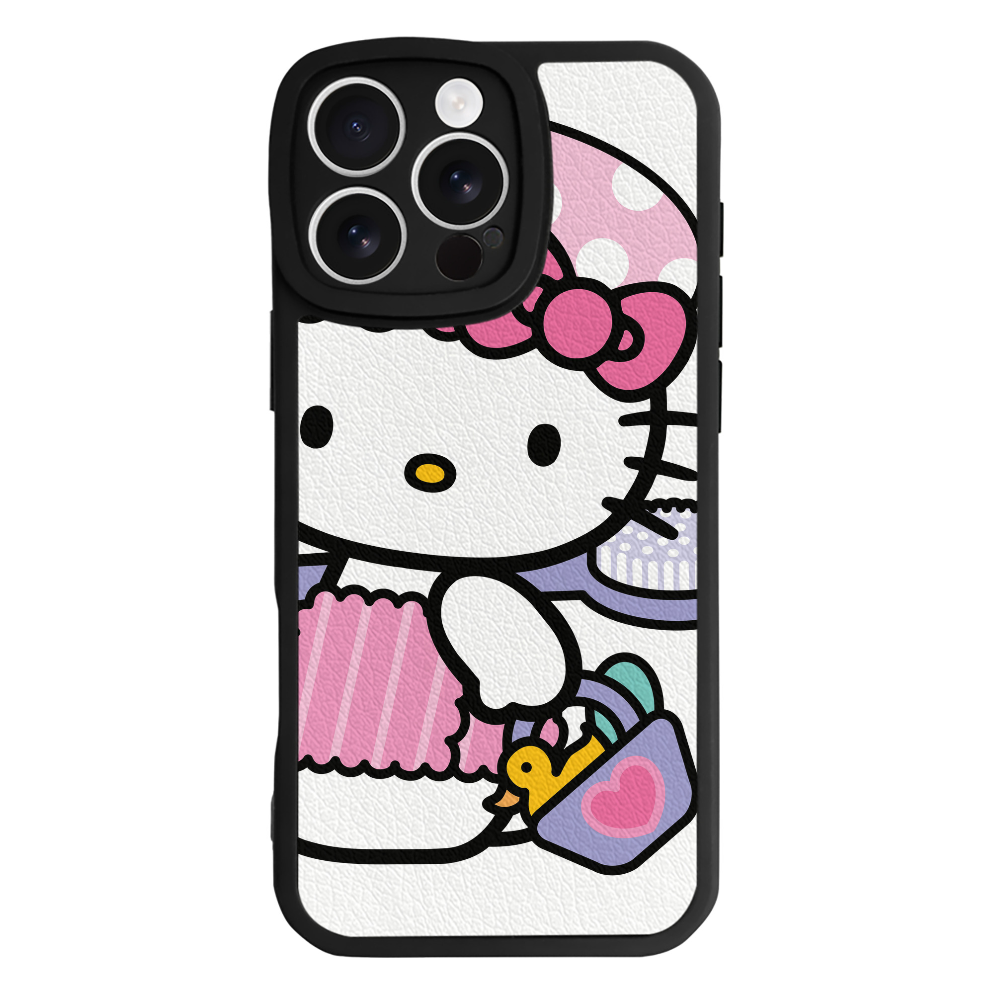 （画像用） Hello Kitty ハローキティ 【iPhone 16シリーズ対応】シリコンスマホケース（レザー調） 材質：シリコン